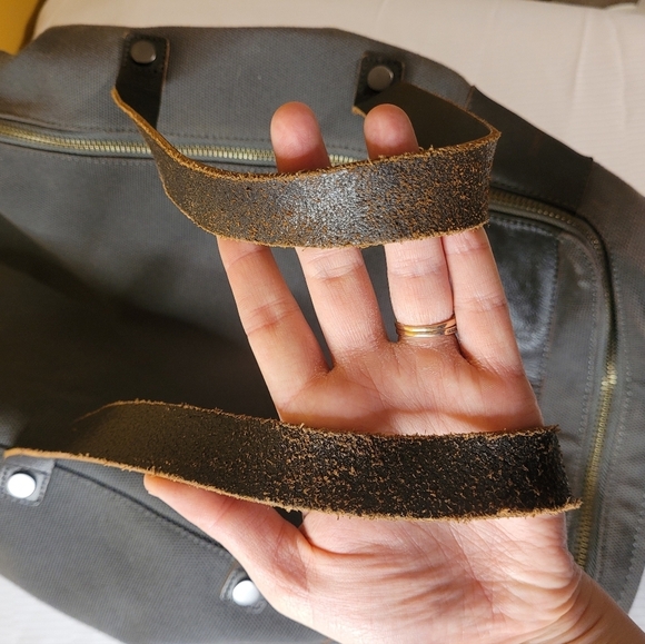 Pottery Barn Large Canvas and Leather Weekender Duffel Bag - Picture 11 of 16